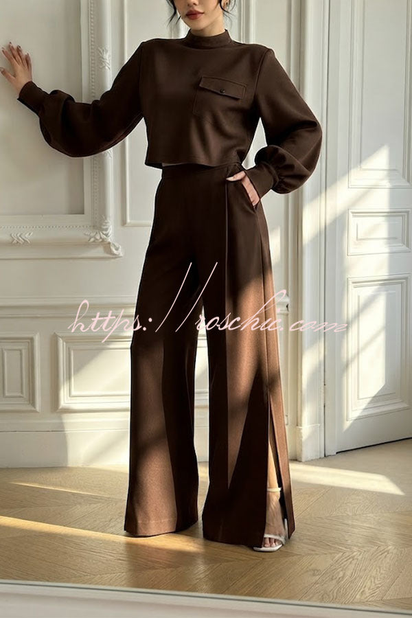 The Ultimate Chic Matching Set: Crop Top & Wide-Leg Pants