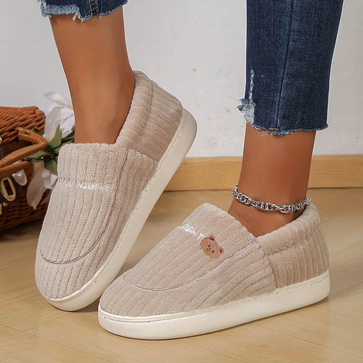 Beige Fluffy Comfort Loafers EB