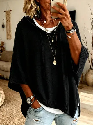 Oversized Soft Knit Hoodie for Women