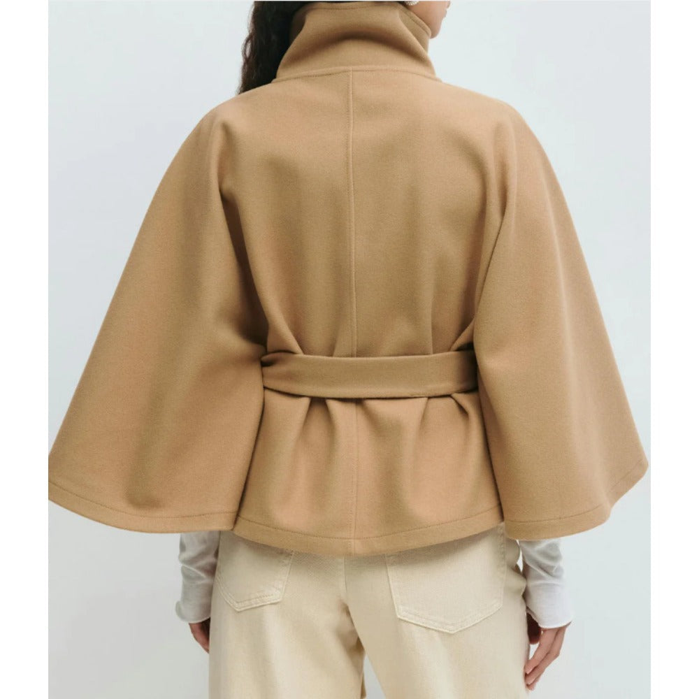 High Collar Cape Coat for Women – Luxury and Elegant Winter Coat