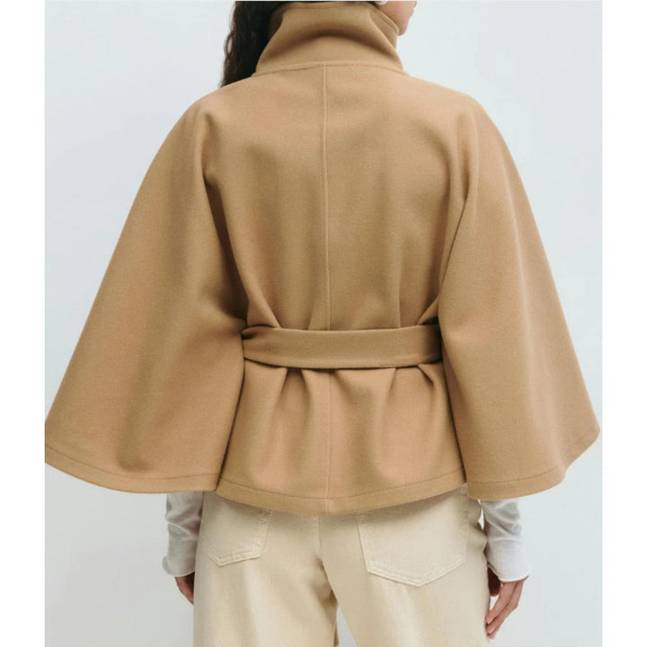 High Collar Cape Coat for Women – Luxury and Elegant Winter Coat