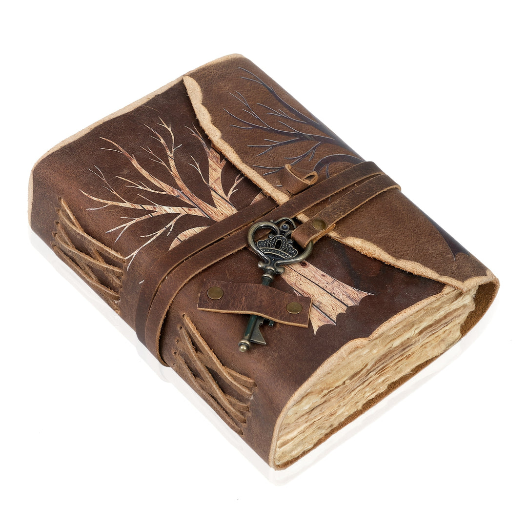 Handmade Vintage Notebook with Leather Look and Lock Closure – For Creative Minds