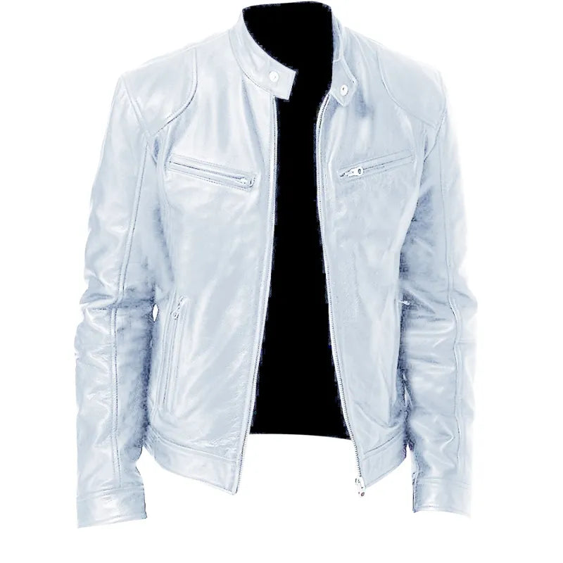Joren™ | Timeless Leather Jacket with Zipper