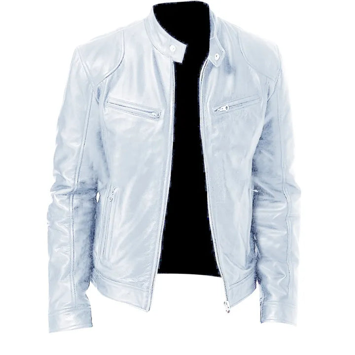 Joren™ | Timeless Leather Jacket with Zipper