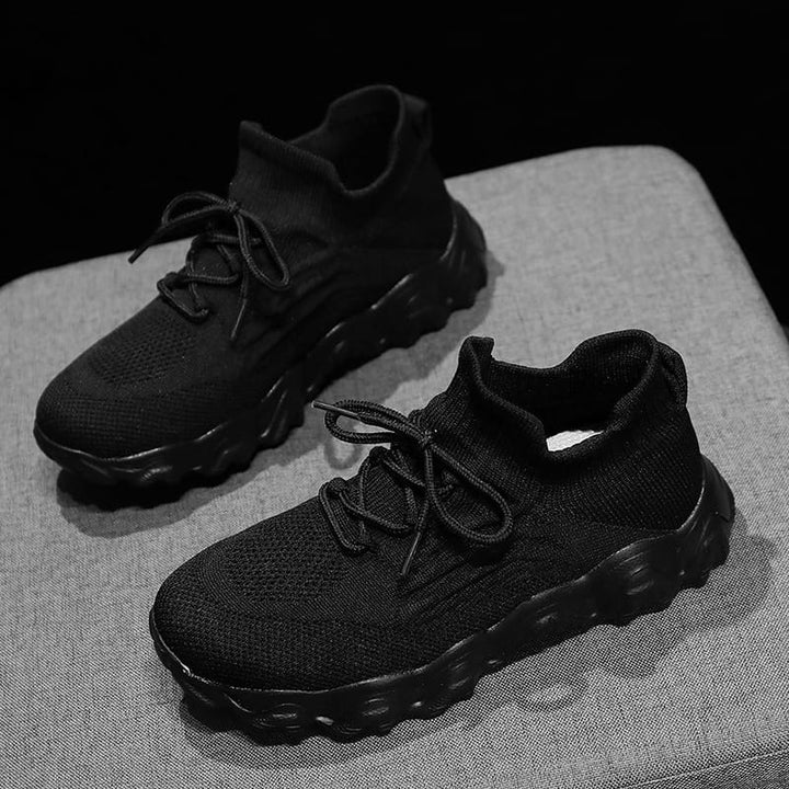 Hasmie Breathable Knit Sneakers with Lacing, view 8 - Elena Harper