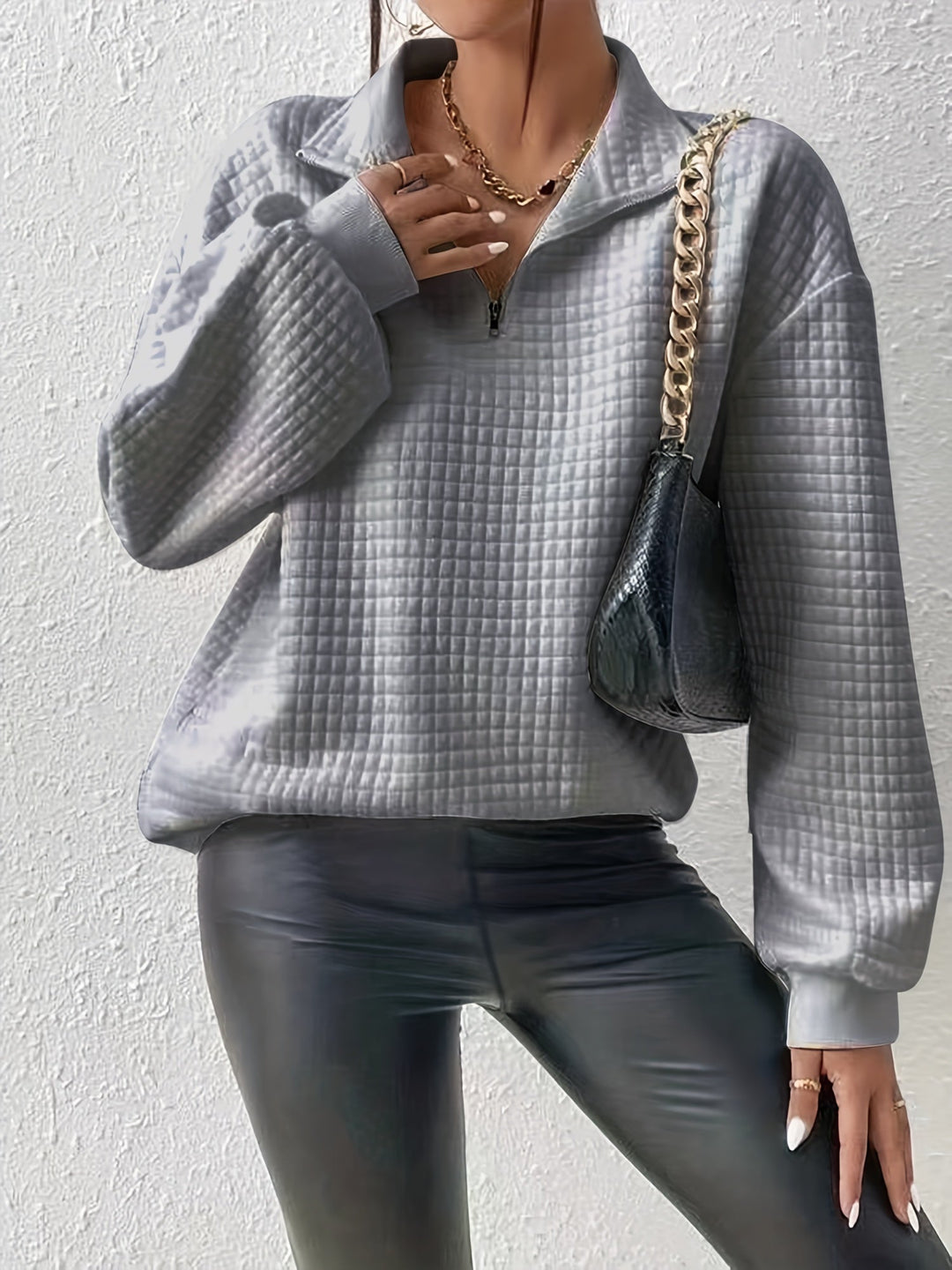 Susanna Relaxed Quarter-Zip Pullover, view 3 - Elena Harper