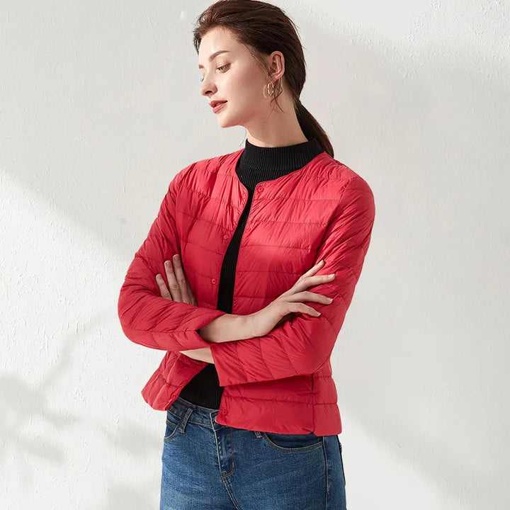 Women's Lightweight Collarless Slimming Puffer Jacket
