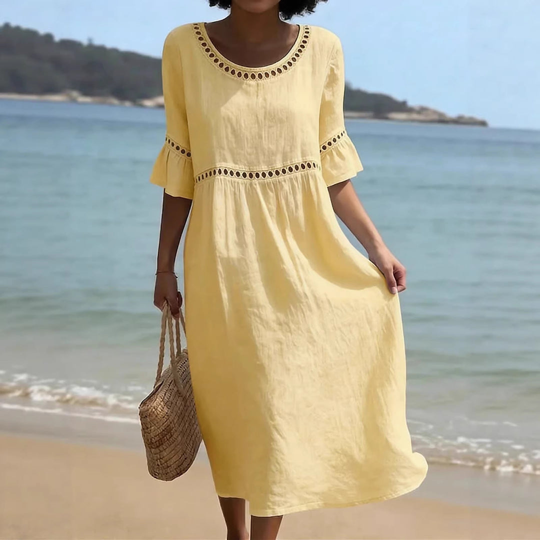 Amara™ | Elegant Belly-Camouflaging Midi Dress