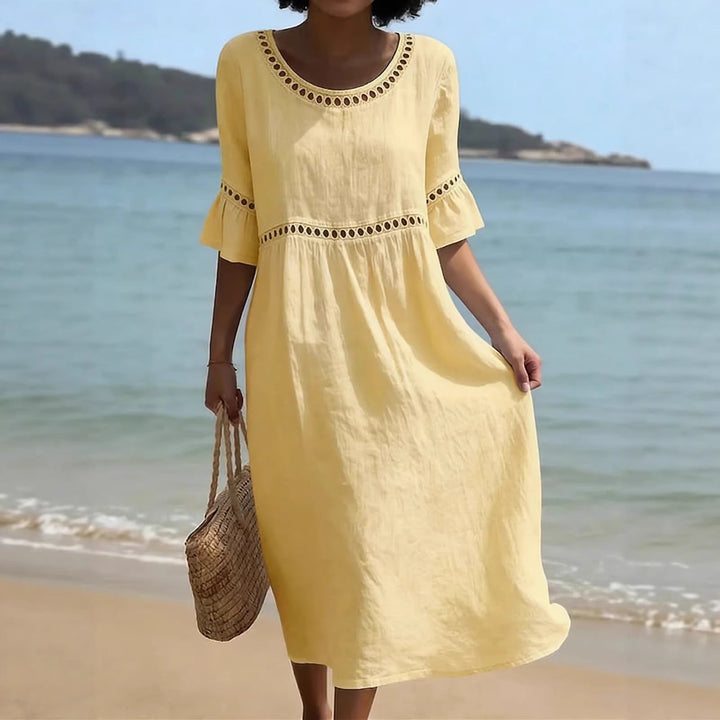 Amara™ | Elegant Belly-Camouflaging Midi Dress