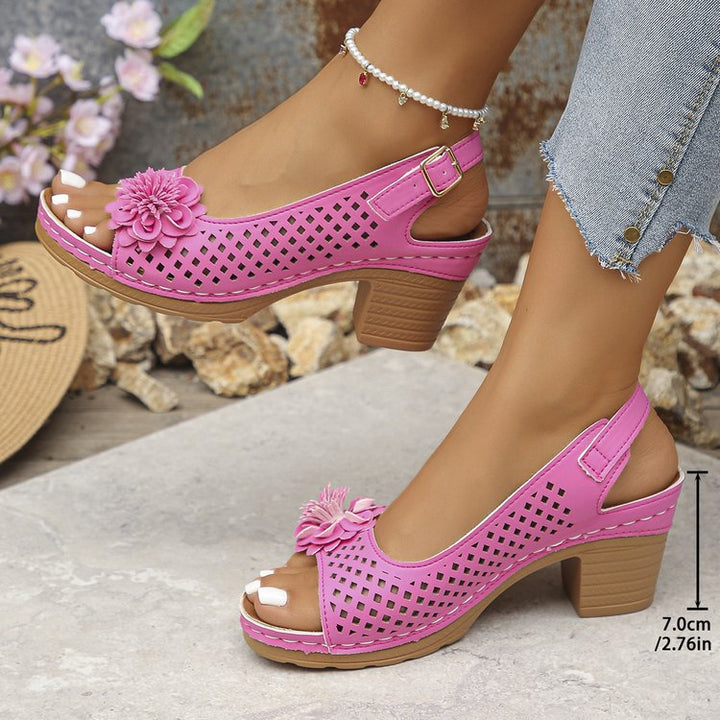 Giona Stylish Floral Wedge Sandals - Elena Harper