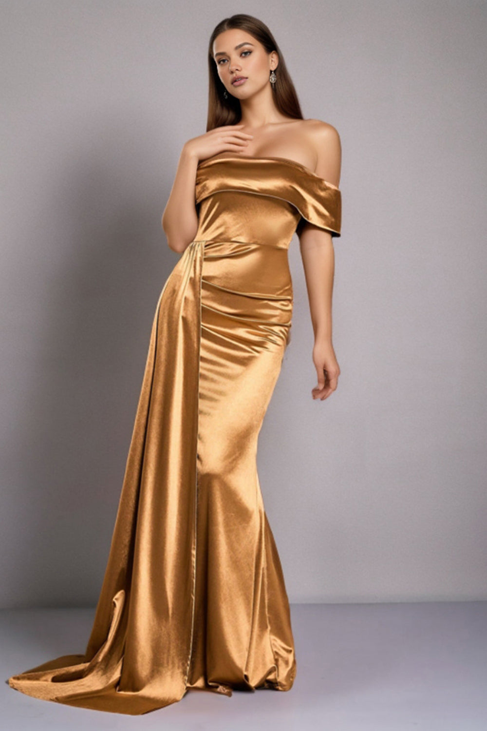 Seraphine - Off-Shoulder Satin Dress