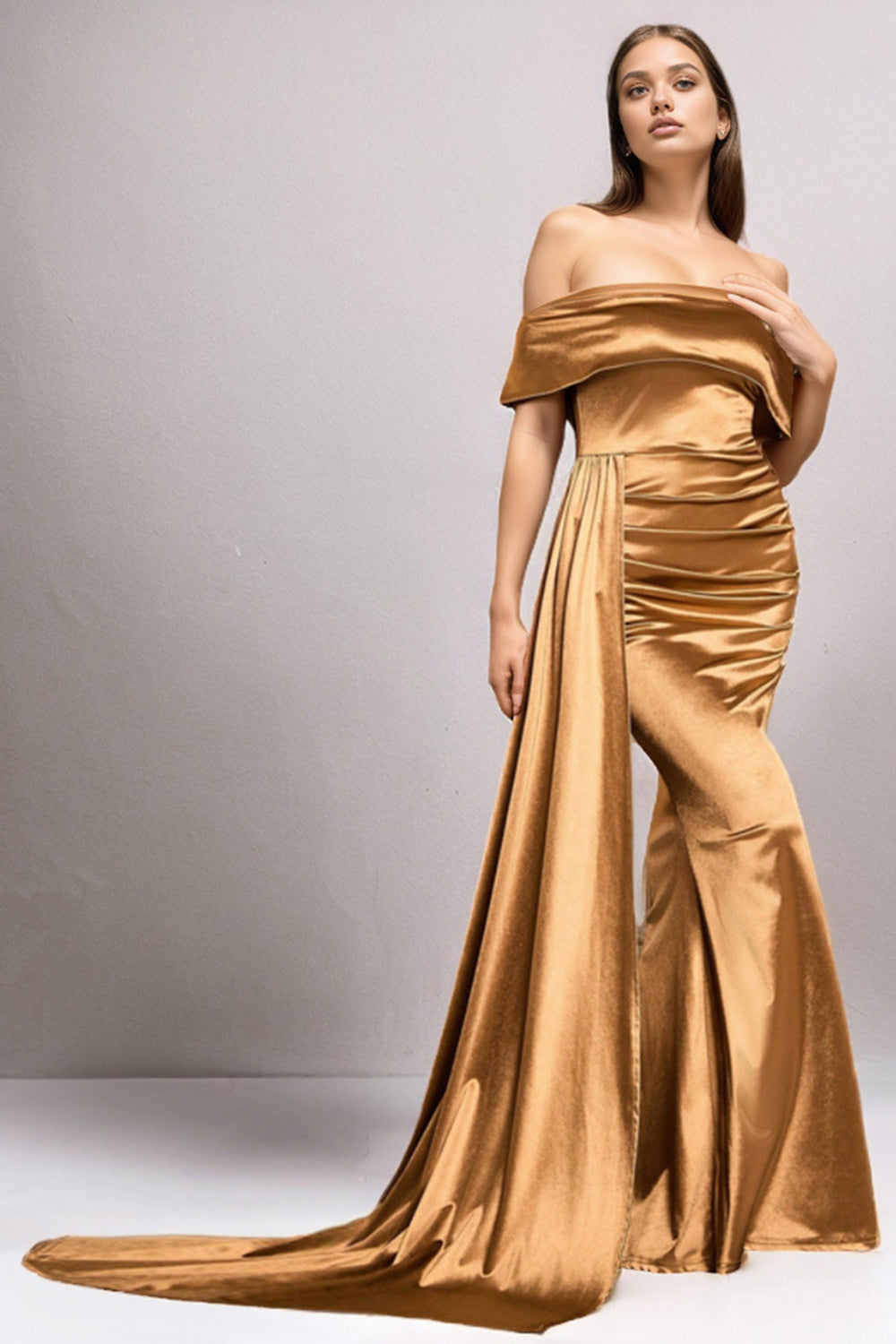 Seraphine - Off-Shoulder Satin Dress