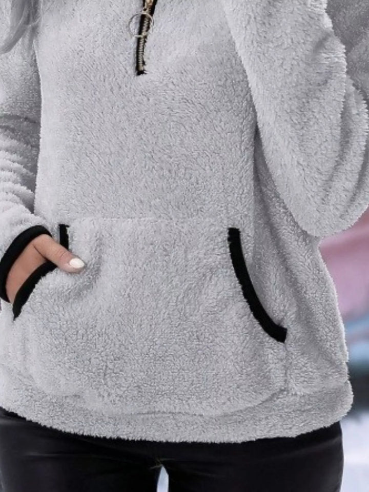 Helen | Women's Half-Zip Fleece Pullover Teddy Jumper