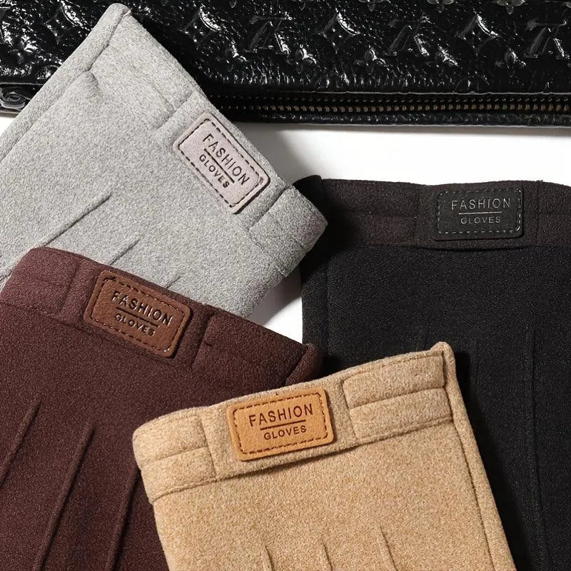 Full Finger Gloves Fashionable Solid Color, 100% Polyester Perfect for Cold Days - Elena Harper