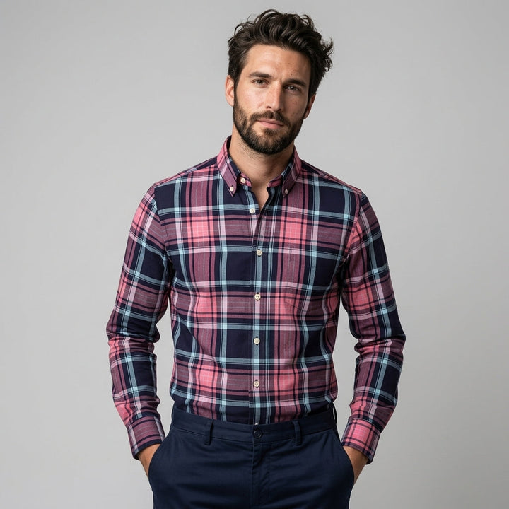 Men's Long Sleeve Checkered Shirt