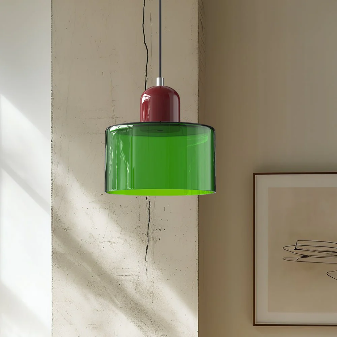 Retro Glass Pendant Lamp with Adjustable Cord