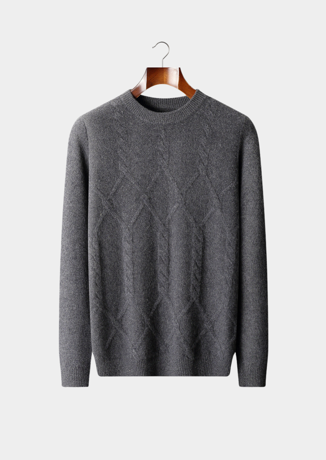 Emma & Rose cashmere patterned crewneck — premium knitwear