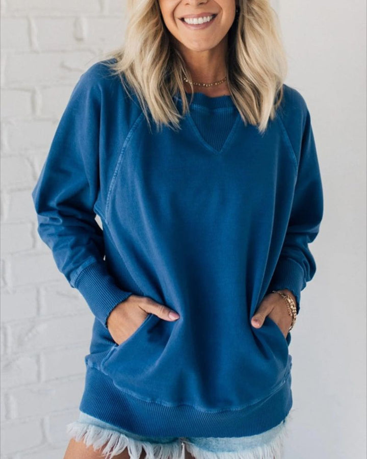 VIOLA - Ribbed Sweater with Pockets