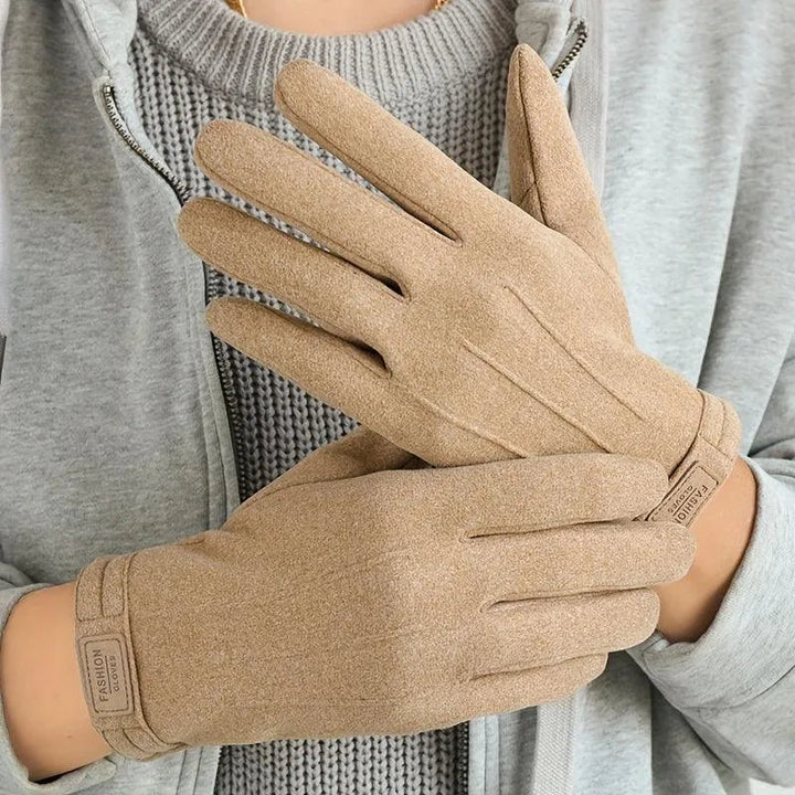 Full Finger Gloves Fashionable Solid Color, 100% Polyester Perfect for Cold Days, view 6 - Elena Harper
