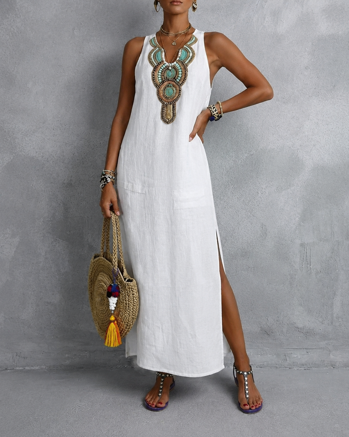 Colette™ | Belly-Covering Sleeveless Maxi Dress