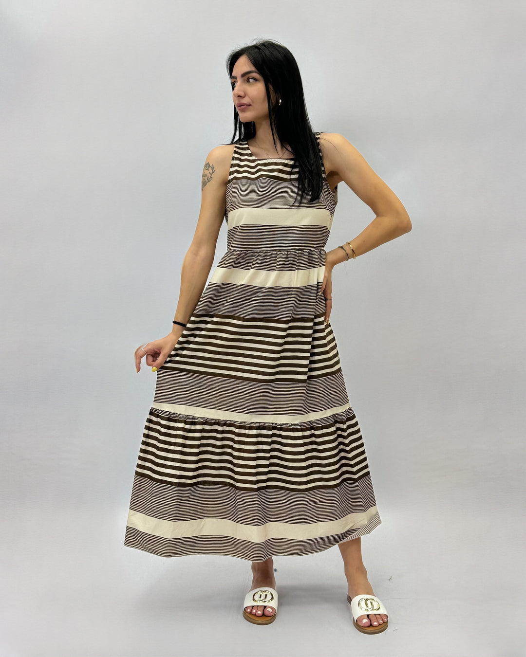 Margot™  |  Sleeveless Long Striped Dress