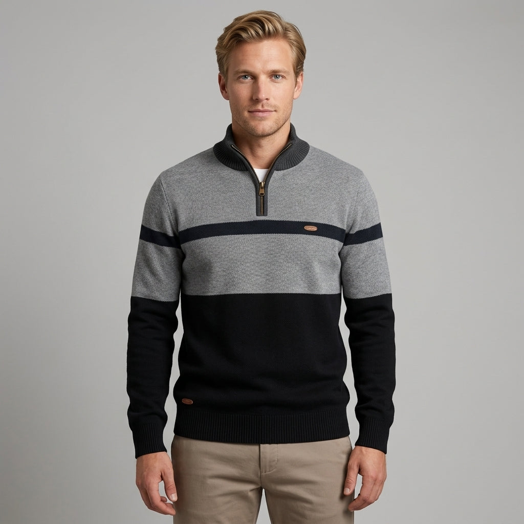 Harrington Oxford | Quarter Zip Knit Pullover For Men