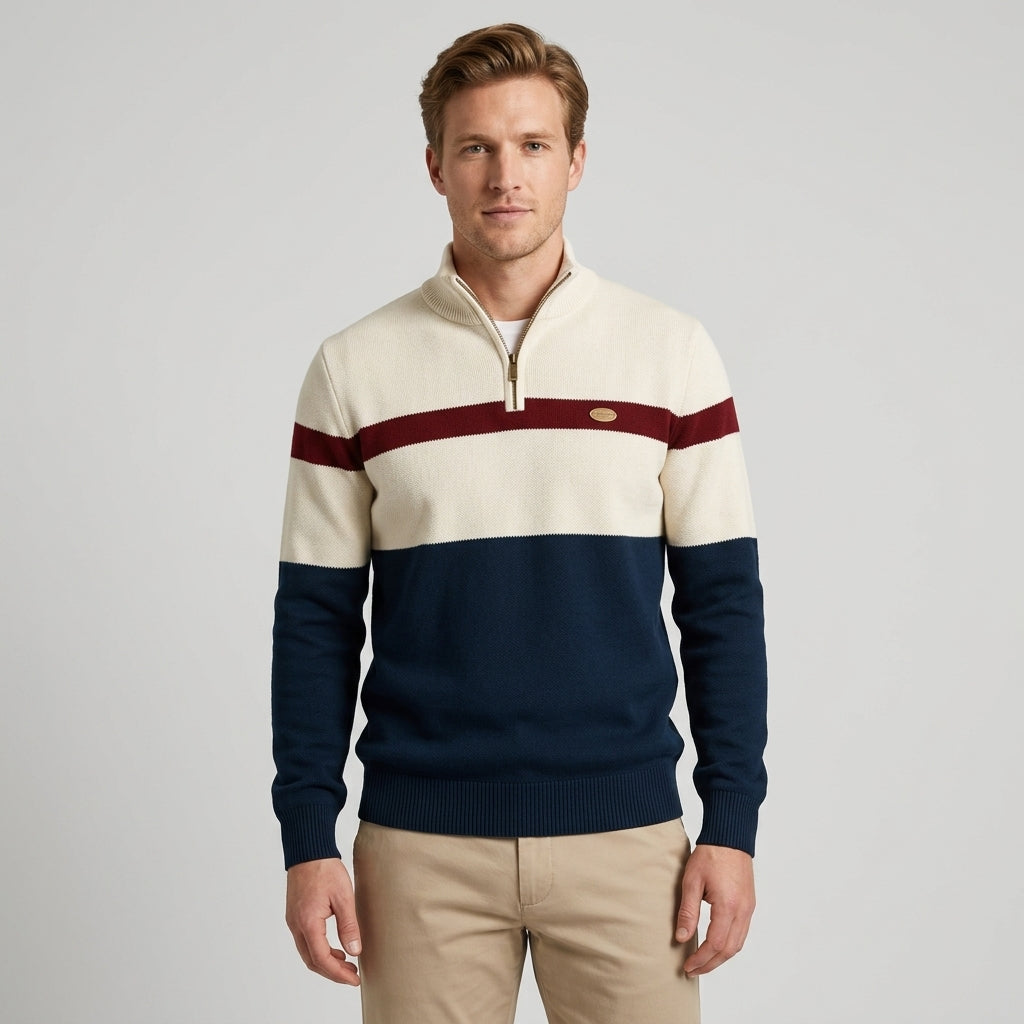 Harrington Oxford | Quarter Zip Knit Pullover For Men