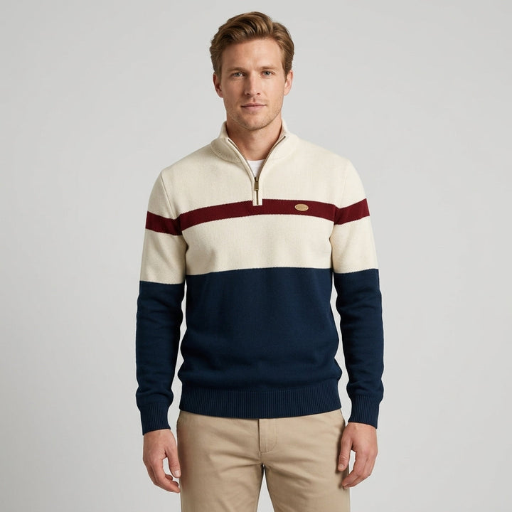 Harrington Oxford | Quarter Zip Knit Pullover For Men