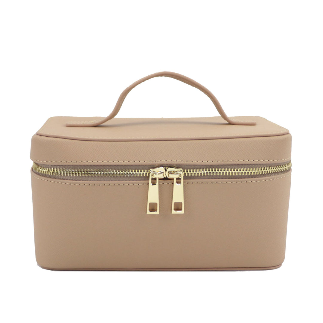 Travel Toiletry Bag in Split Leather – Portable Genuine Leather Toiletry Bag