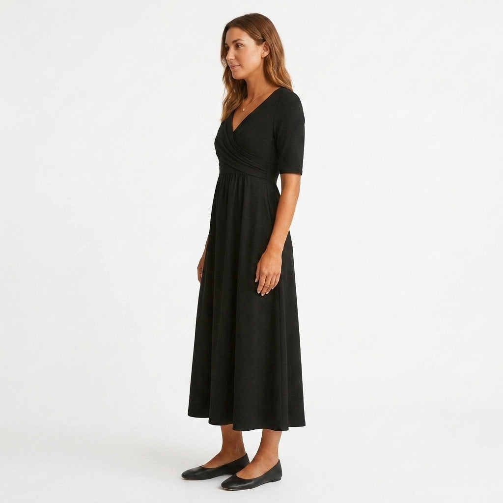 A Line Black Midi Dress Evening