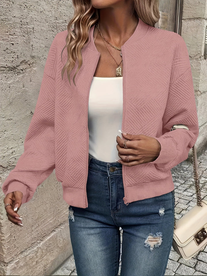 Priya - Elegant Textured Zip Jacket