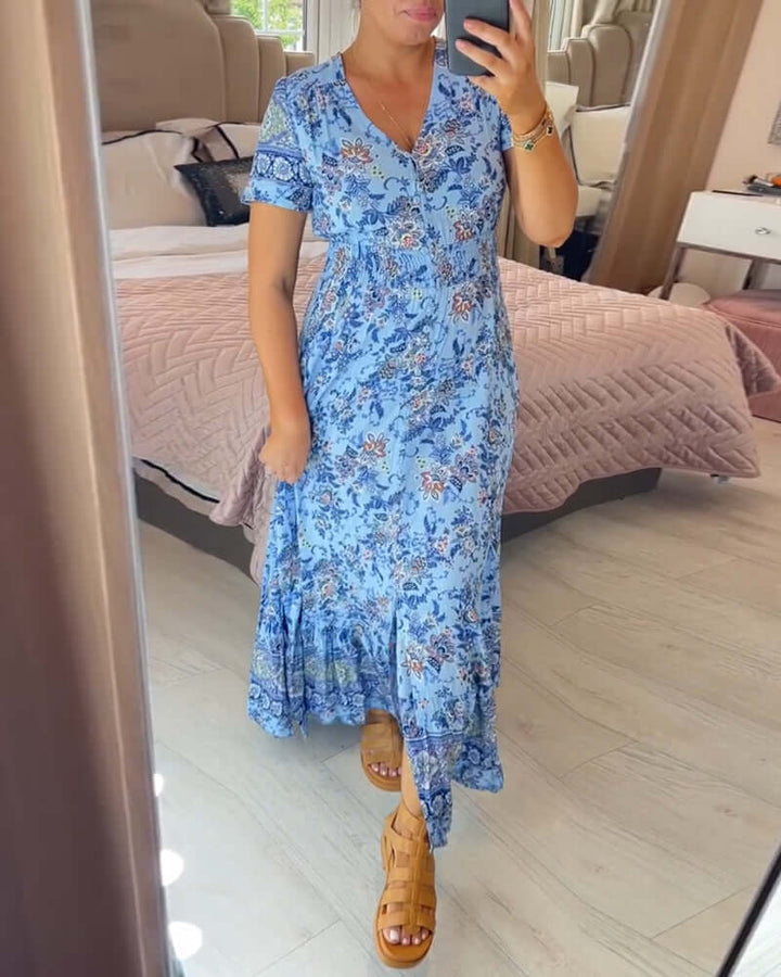 Women's Floral Boho Maxi Dress, view 7 - Elena Harper