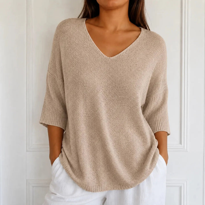 Maya | Casual and Stylish Women's Knit Tunic Top with V-Neck