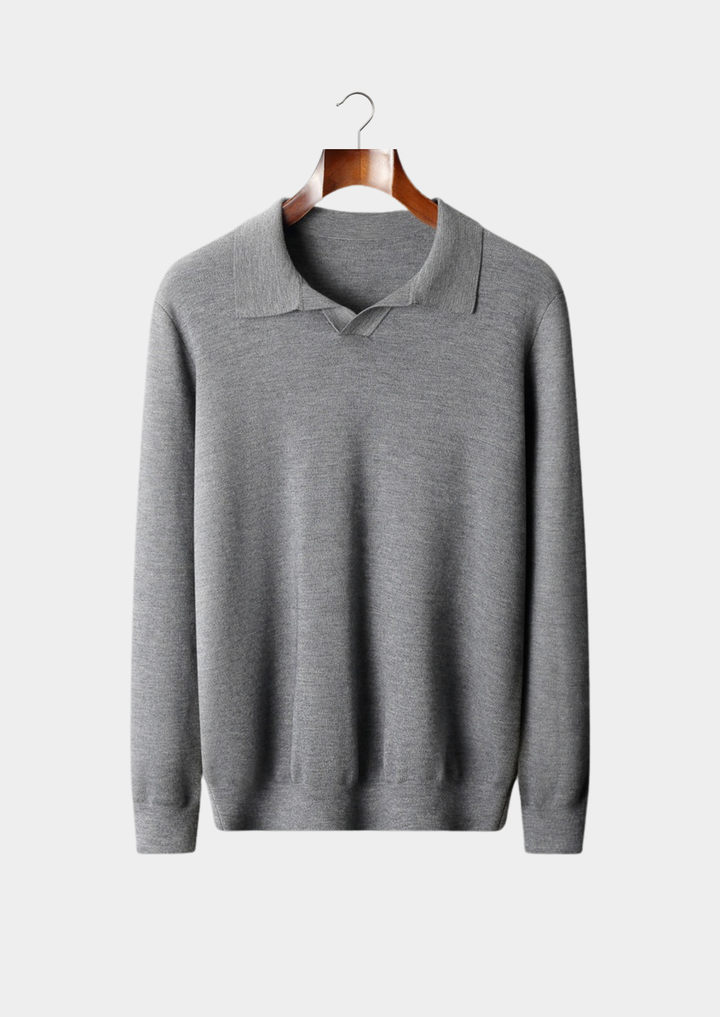 Emma & Rose cashmere buttonless sweater polo — premium knitwear