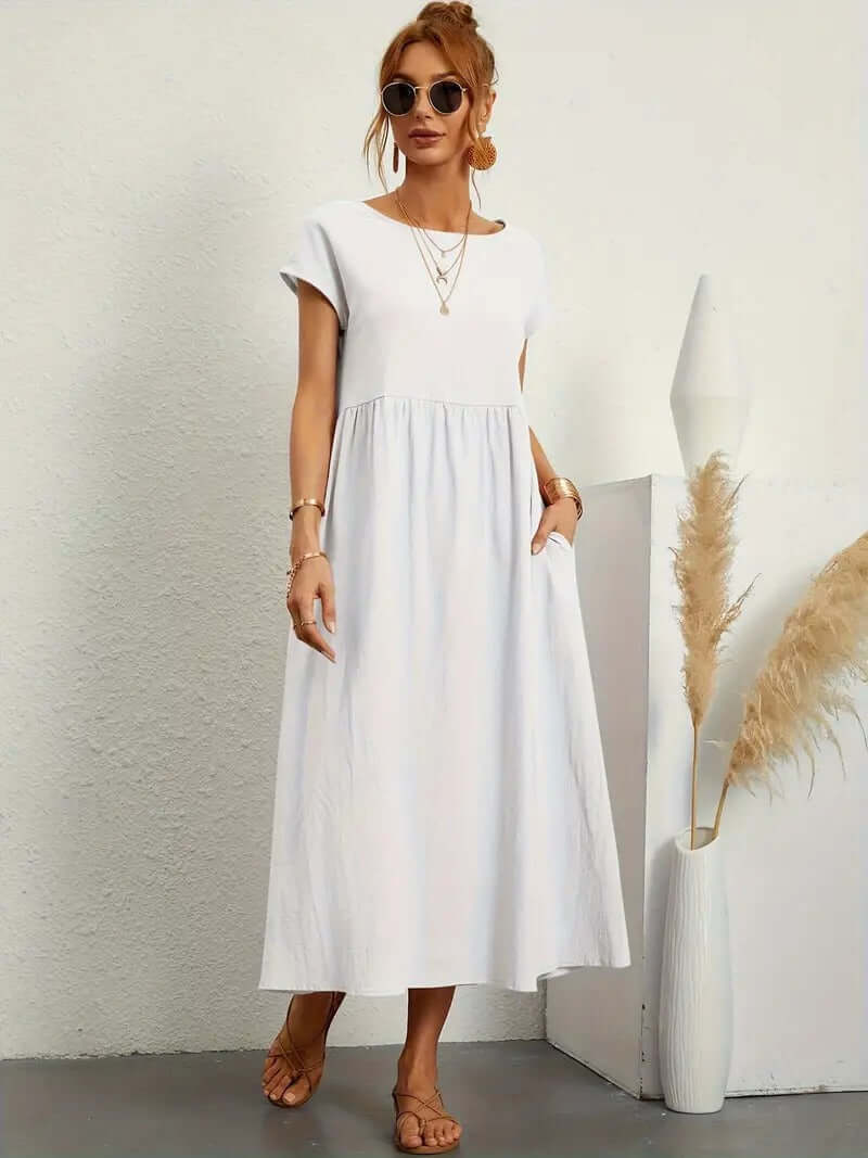 Summer Sleeveless Dress with Handbag - Elena Harper