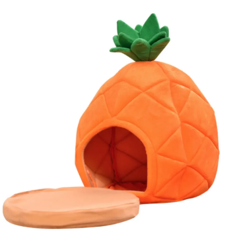 Unisex Pineapple Cat Cave - Cozy Pet Retreat for Cats & Small Dogs