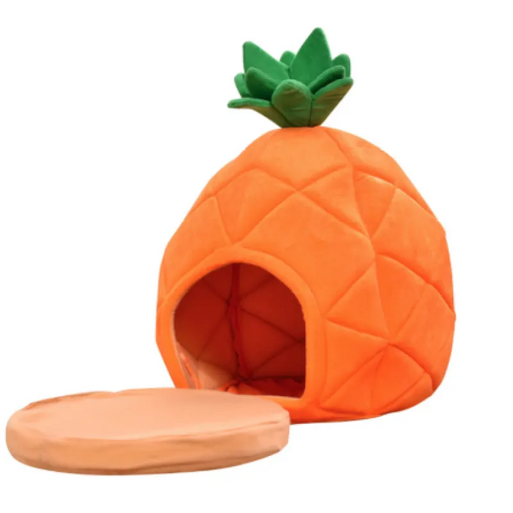 Unisex Pineapple Cat Cave - Cozy Pet Retreat for Cats & Small Dogs