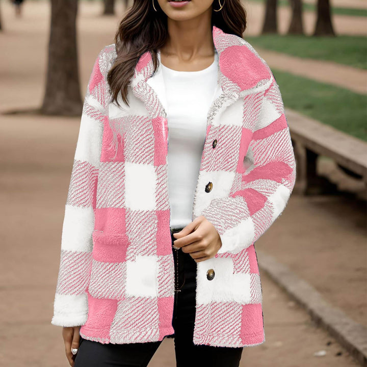 Plaid Plush Coat for Women - Warm and Practical