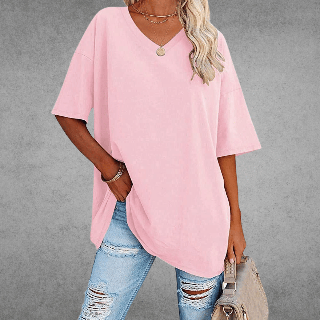 Nikita | Stylish Oversized V-Neck T-shirt