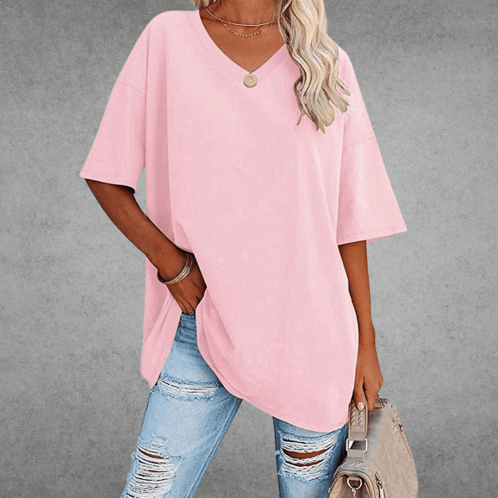 Nikita | Stylish Oversized V-Neck T-shirt