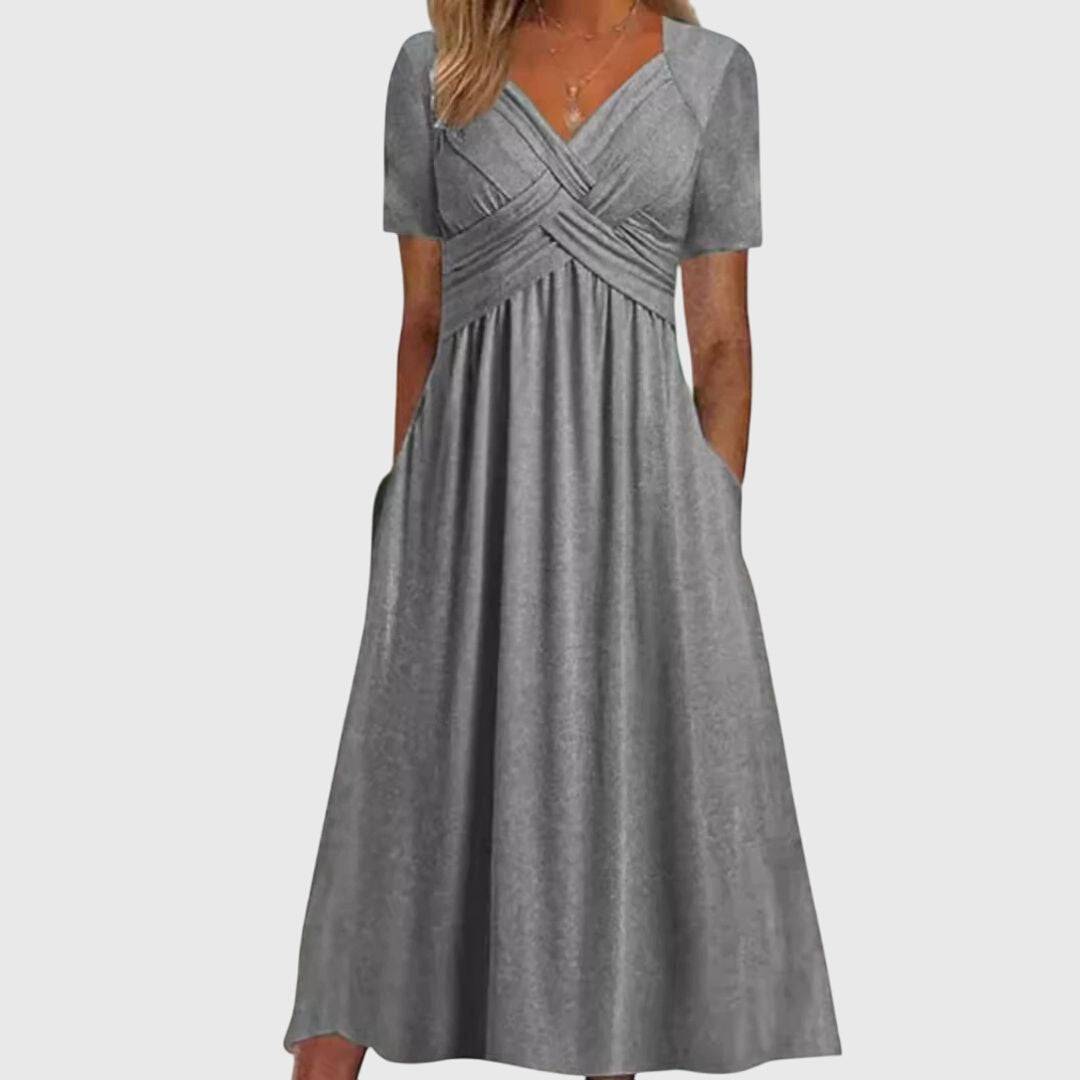 Amanda™ flattering dress by Emma & Rose Cape Town, stylish fitted dress with elegant design, shown in the image.