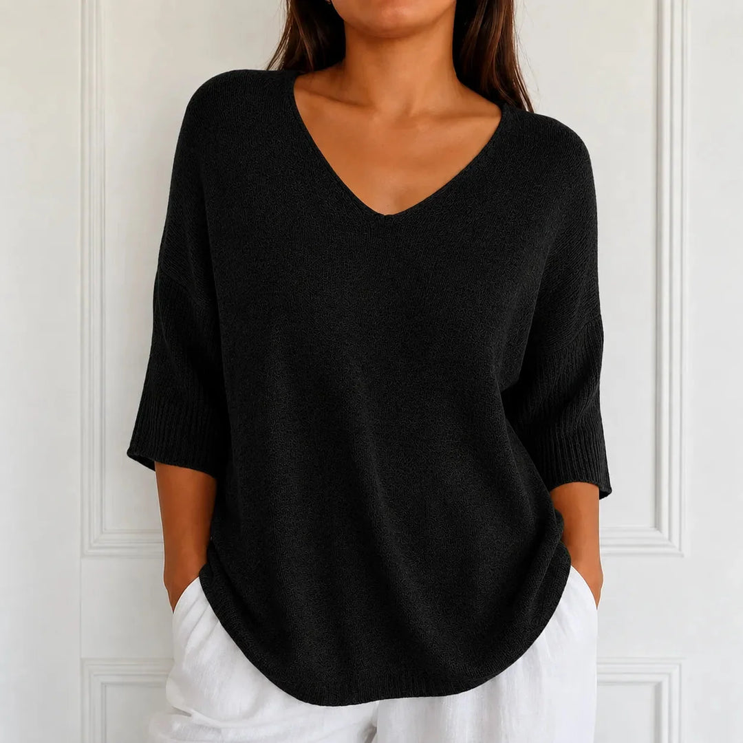 Maya | Casual and Stylish Women's Knit Tunic Top with V-Neck