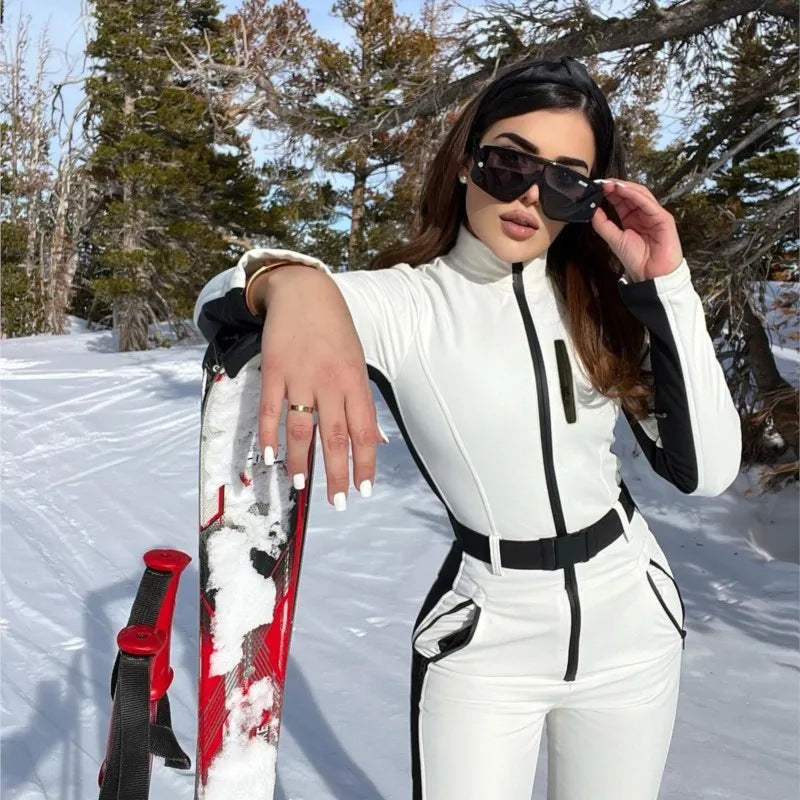 High-Waisted Ski Suit for Women – Insulated Winter Suit with Zipper