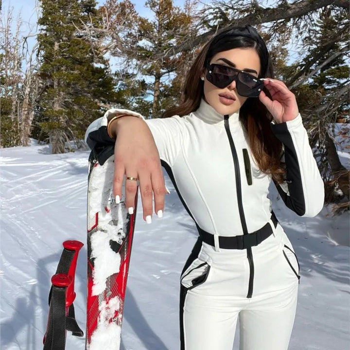 High-Waisted Ski Suit for Women – Insulated Winter Suit with Zipper