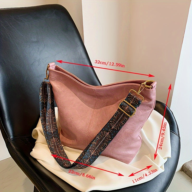 Geometric Oversized Bag – Large-Capacity Shoulder Bag with Retro Style