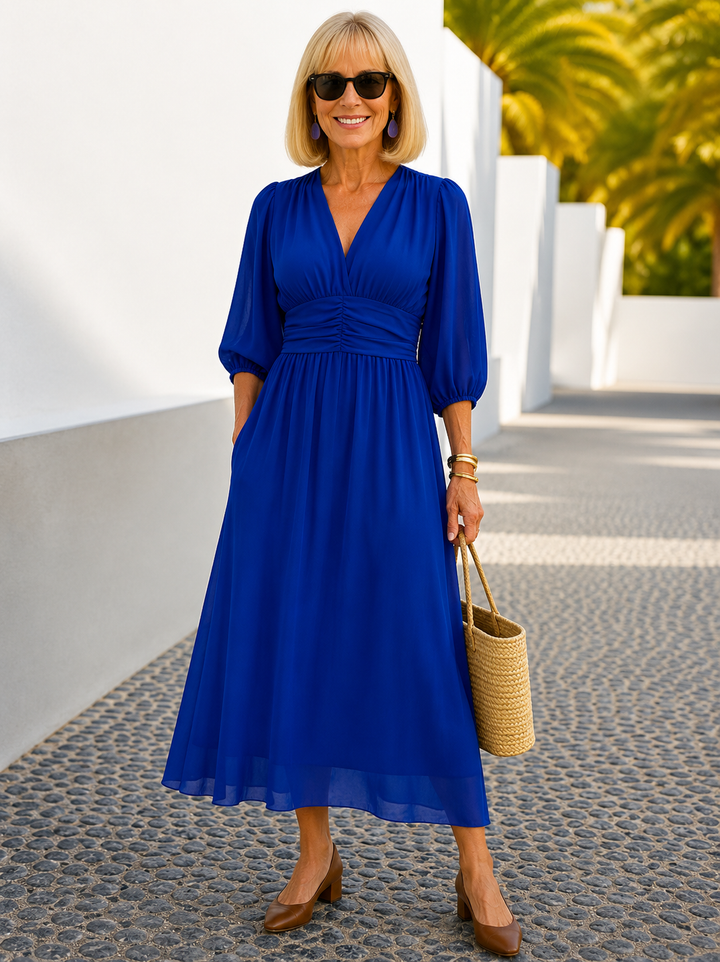 Beatrice Elegant Wrap Dress - Elena Harper