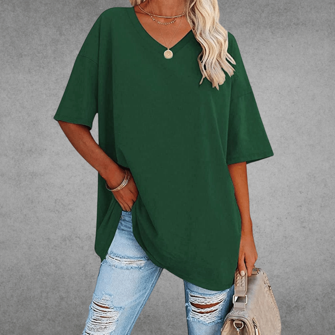 Nikita | Stylish Oversized V-Neck T-shirt