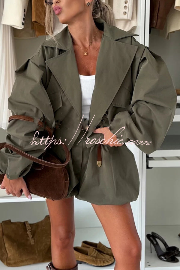 Fashion Style High Rise Elastic Waist Pocketed  Bloomer Shorts (Shipped Within 24 Hours)