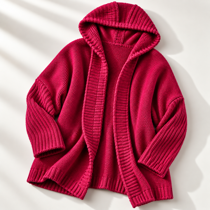 Women's Hooded Chunky Knit Longline Cardigan