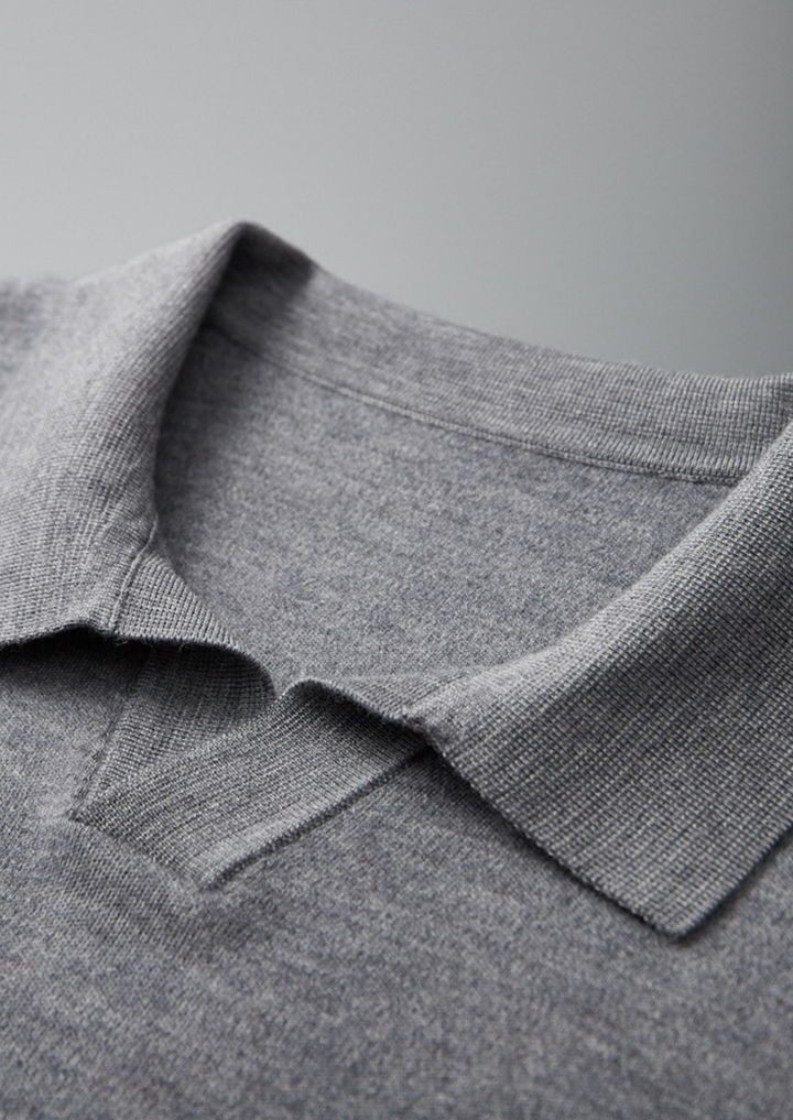 Emma & Rose cashmere buttonless sweater polo — premium knitwear